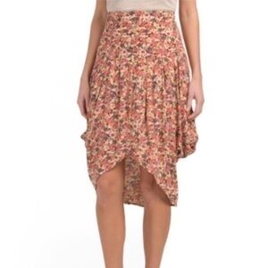 FREE PEOPLE flounce floral asymmetrical skirt